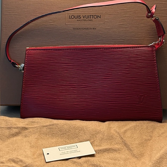 Louis Vuitton Pochette Red Pouch Accessory Bag - Picture 1 of 10